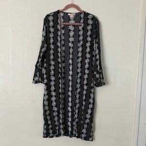 Band of Gypsies Black and White Kimono Topper, M